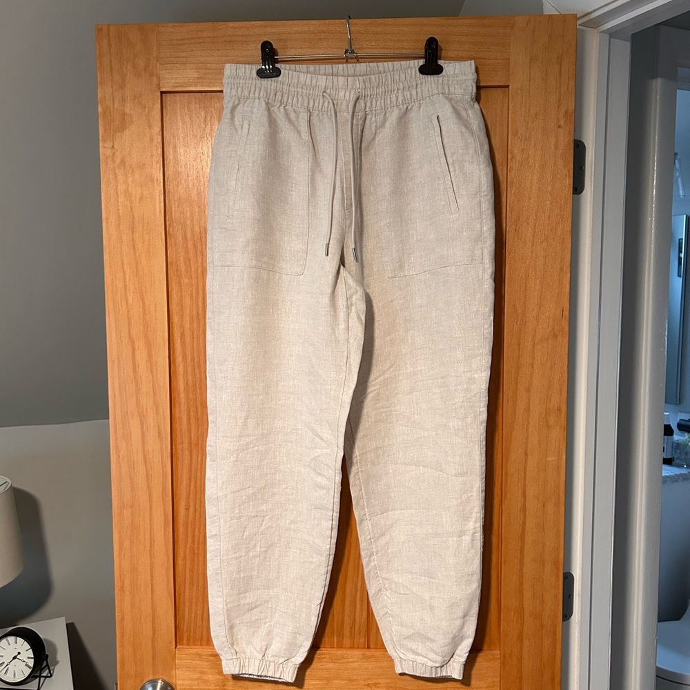 Women’s linen Cream Jogger Pants